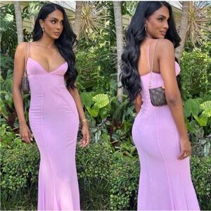 HOUSE OF CB 'Loren' Pink Corset Maxi Dress M+